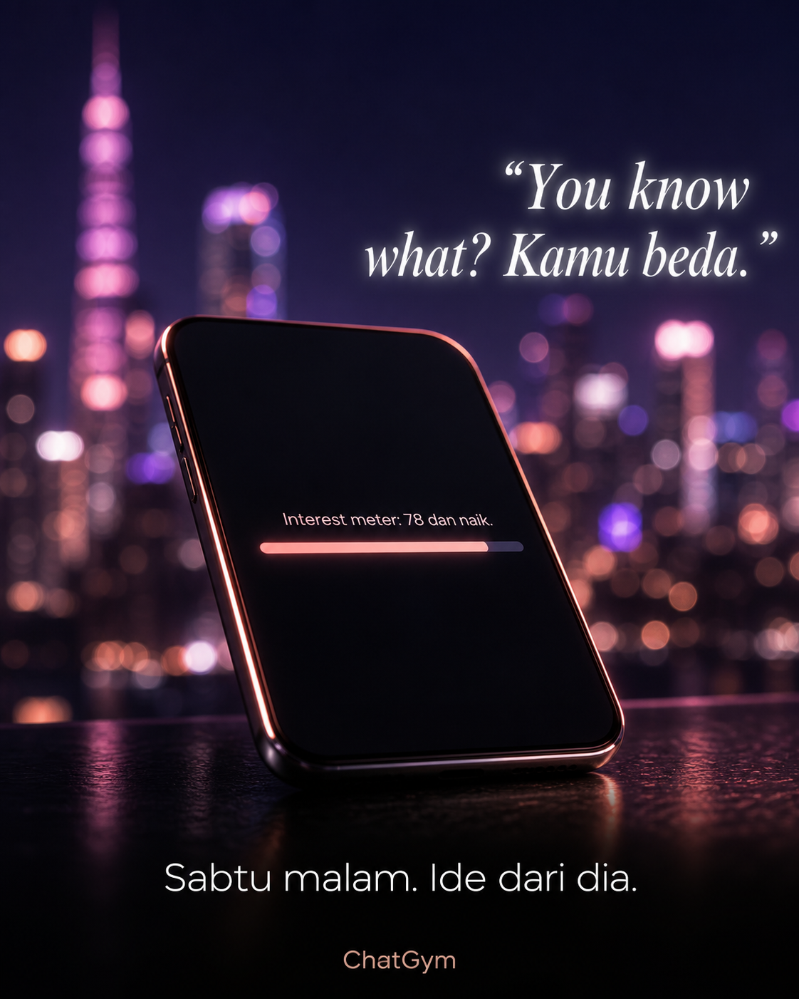 Konsep iklan ChatGym 15: Sampai dia yang minta janjian duluan